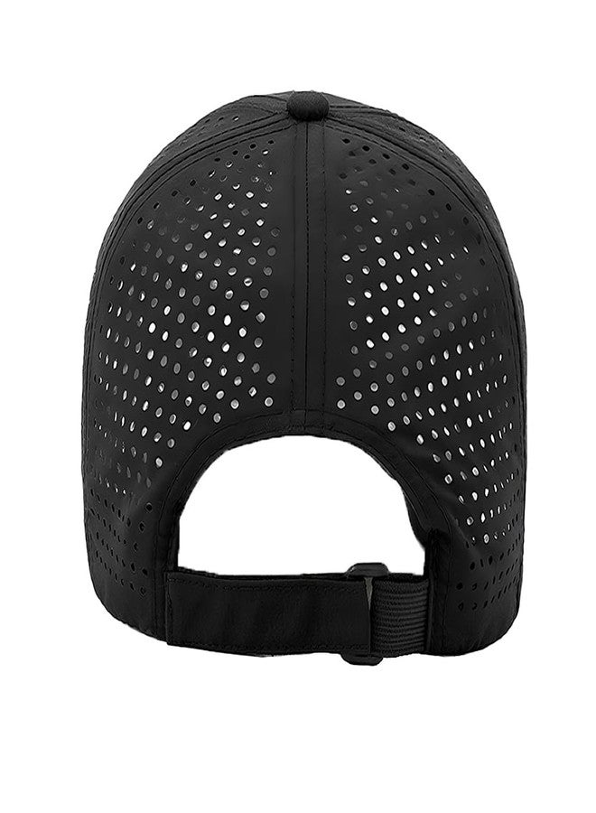 Ptduabenlu Quick Dry Baseball Cap for Men Women Adjustable Mesh Breathable Outdoor Sports Snapback Golf Cap Black - Image 4